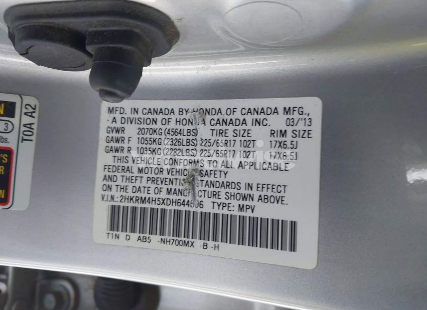 Photo 9 of 2013 Honda Cr-v EX (VIN 2HKRM4H5XDH644696)