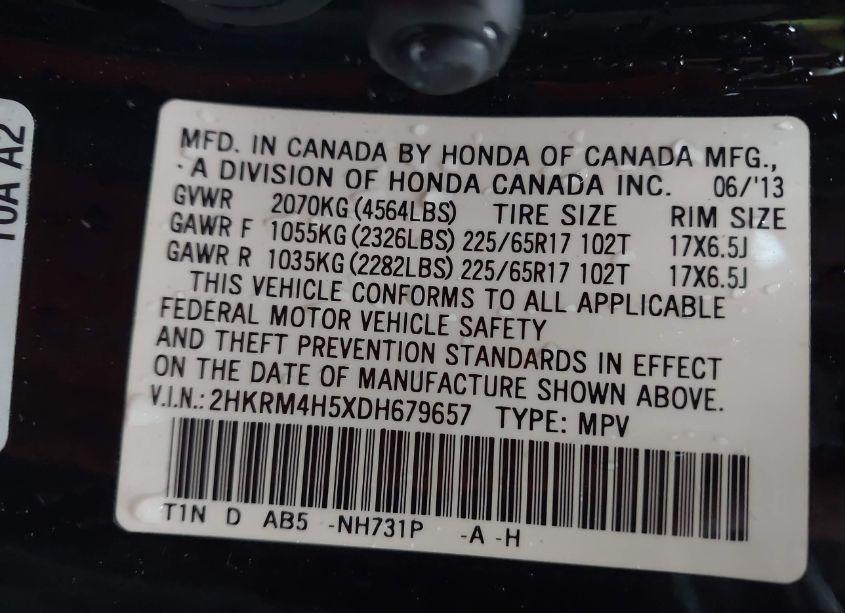 Photo 9 of 2013 Honda Cr-v EX (VIN 2HKRM4H5XDH679657)