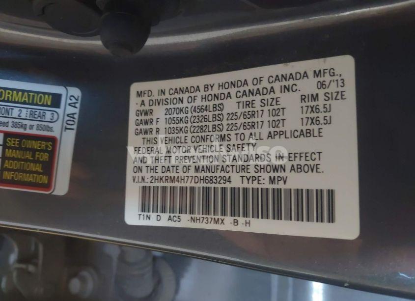 Photo 9 of 2013 Honda Cr-v EX-L (VIN 2HKRM4H77DH683294)