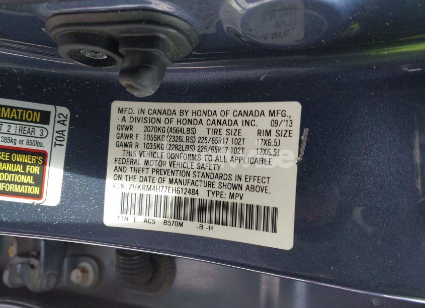 Photo 9 of 2014 Honda Cr-v EX-L (VIN 2HKRM4H77EH612484)