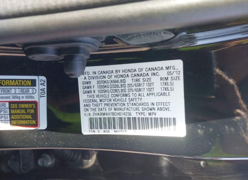 Photo 9 of 2012 Honda Cr-v EX-L (VIN 2HKRM4H78CH614256)