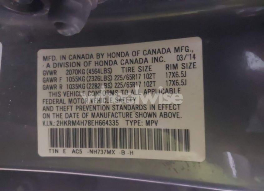 Photo 9 of 2014 Honda Cr-v EX-L (VIN 2HKRM4H78EH664335)