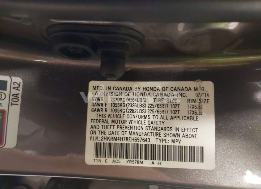 Photo 9 of 2014 Honda Cr-v EX-L (VIN 2HKRM4H78EH697643)