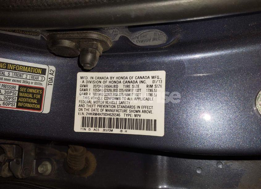 Photo 9 of 2013 Honda Cr-v EX-L (VIN 2HKRM4H79DH626546)