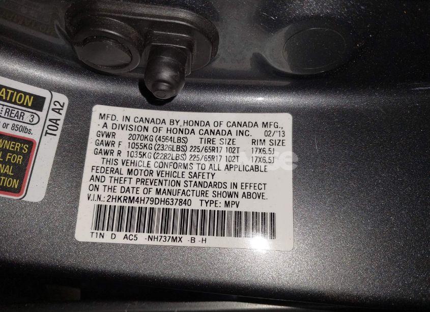 Photo 9 of 2013 Honda Cr-v EX-L (VIN 2HKRM4H79DH637840)