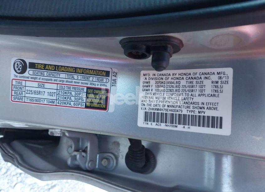 Photo 9 of 2014 Honda Cr-v EX-L (VIN 2HKRM4H79EH600479)