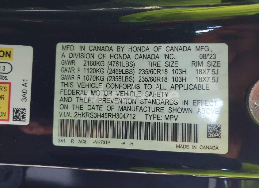 Photo 9 of 2024 Honda Cr-v EX 2WD (VIN 2HKRS3H45RH304712)