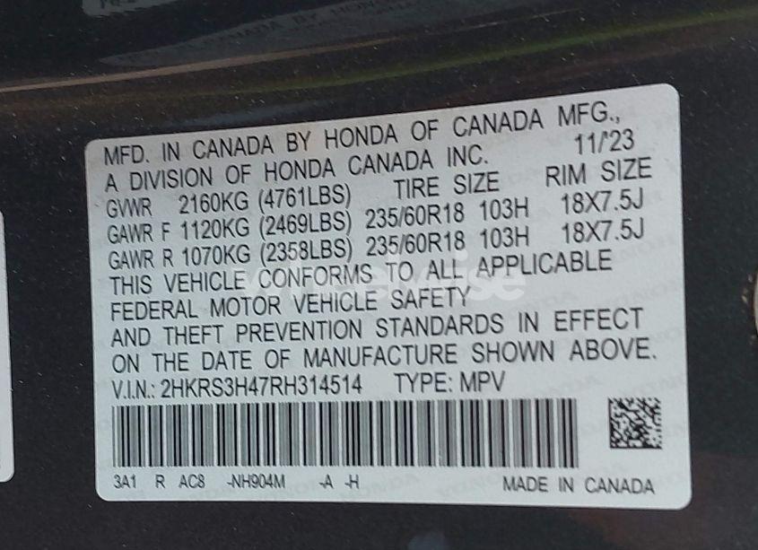 Photo 9 of 2024 Honda Cr-v EX 2WD (VIN 2HKRS3H47RH314514)