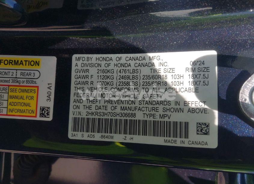 Photo 9 of 2025 Honda Cr-v EX-L 2WD (VIN 2HKRS3H70SH306688)