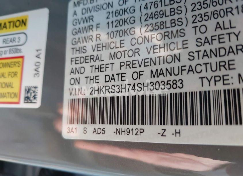 Photo 9 of 2025 Honda Cr-v EX-L 2WD (VIN 2HKRS3H74SH303583)