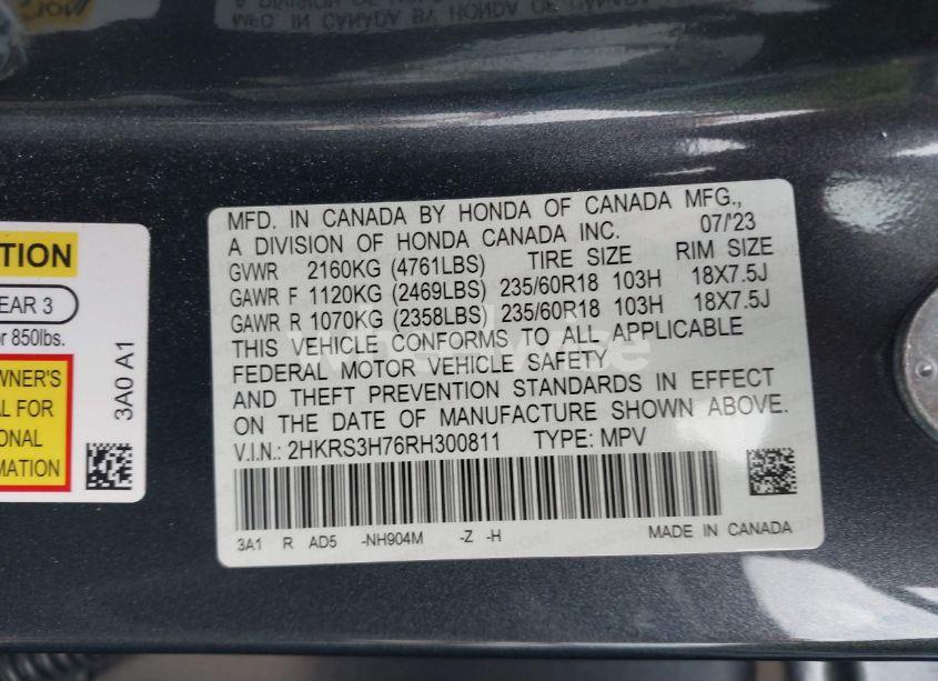 Photo 9 of 2024 Honda Cr-v EX-L 2WD (VIN 2HKRS3H76RH300811)