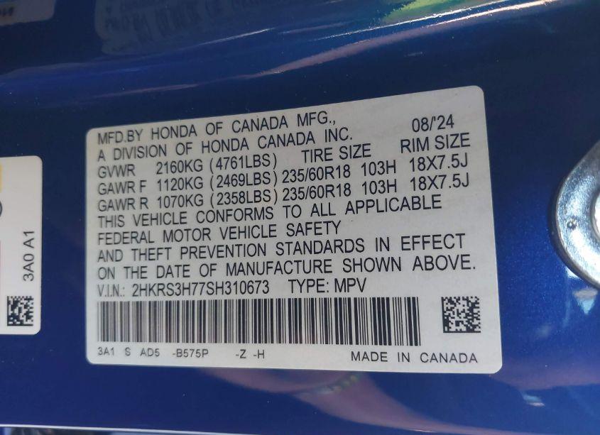 Photo 9 of 2025 Honda Cr-v EX-L 2WD (VIN 2HKRS3H77SH310673)