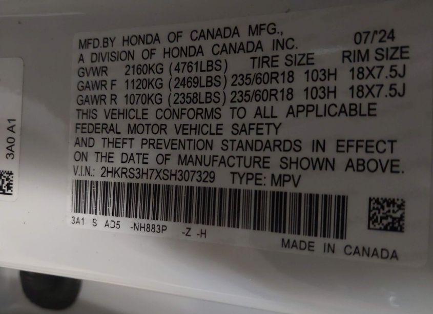 Photo 9 of 2025 Honda Cr-v EX-L 2WD (VIN 2HKRS3H7XSH307329)