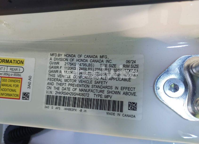 Photo 9 of 2025 Honda Cr-v LX AWD (VIN 2HKRS4H29SH406072)