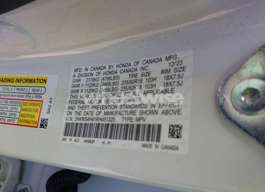 Photo 9 of 2024 Honda Cr-v EX AWD (VIN 2HKRS4H41RH451325)