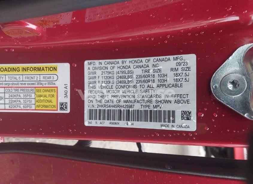 Photo 9 of 2024 Honda Cr-v EX AWD (VIN 2HKRS4H45RH425987)