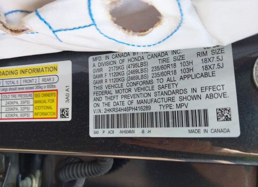 Photo 9 of 2023 Honda Cr-v EX AWD (VIN 2HKRS4H46PH416289)