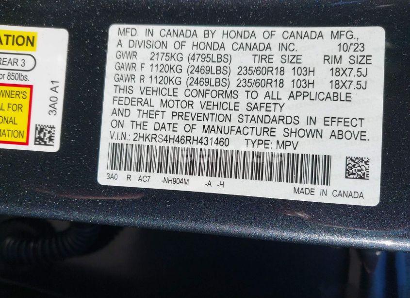 Photo 9 of 2024 Honda Cr-v EX AWD (VIN 2HKRS4H46RH431460)