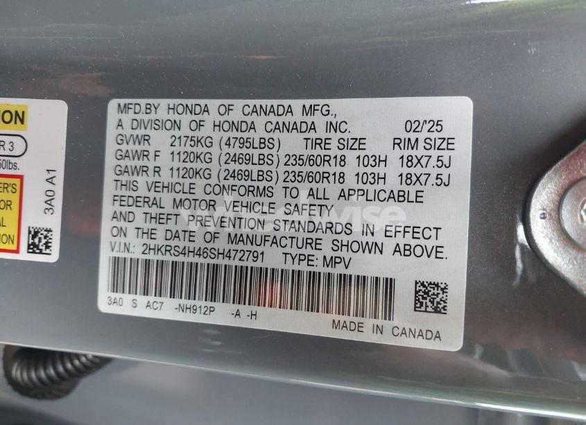 Photo 9 of 2025 Honda Cr-v EX AWD (VIN 2HKRS4H46SH472791)