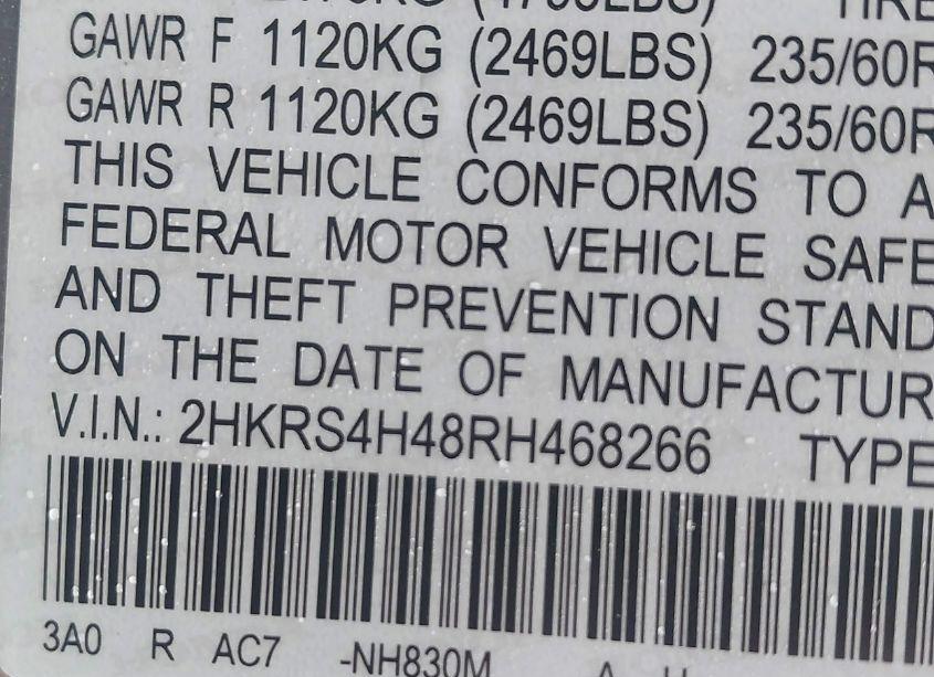 Photo 9 of 2024 Honda Cr-v EX AWD (VIN 2HKRS4H48RH468266)