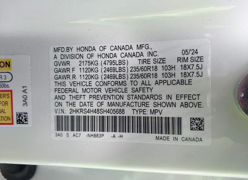 Photo 9 of 2025 Honda Cr-v EX AWD (VIN 2HKRS4H48SH405688)