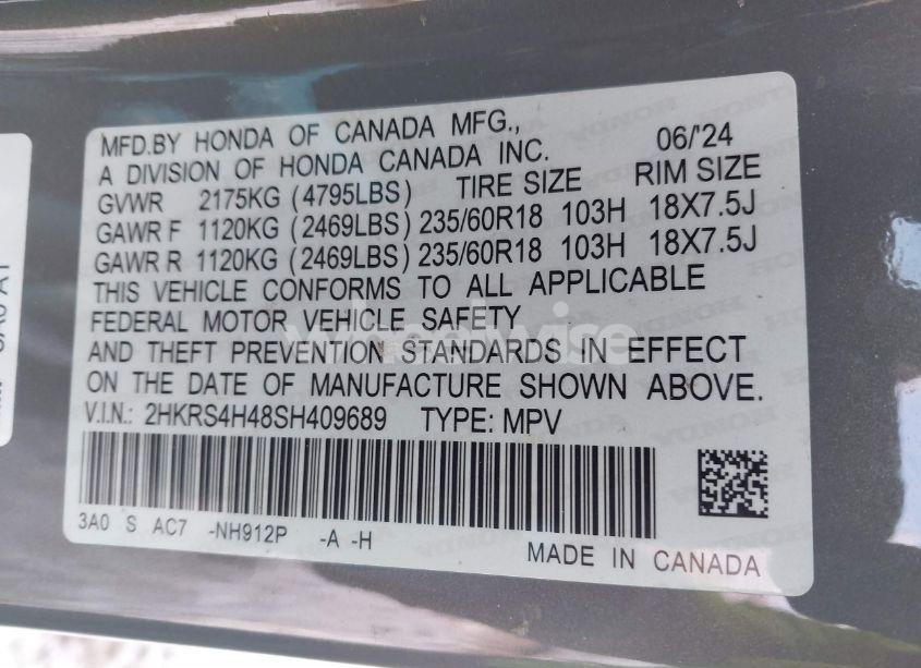 Photo 9 of 2025 Honda Cr-v EX AWD (VIN 2HKRS4H48SH409689)