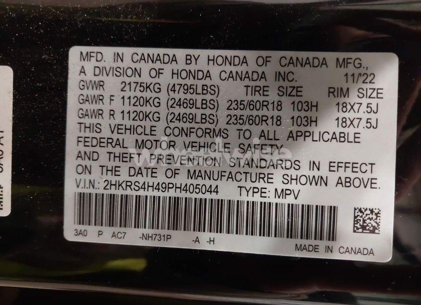 Photo 9 of 2023 Honda Cr-v EX AWD (VIN 2HKRS4H49PH405044)