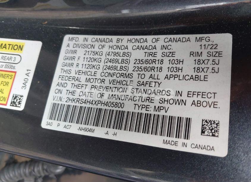 Photo 9 of 2023 Honda Cr-v EX AWD (VIN 2HKRS4H4XPH405800)