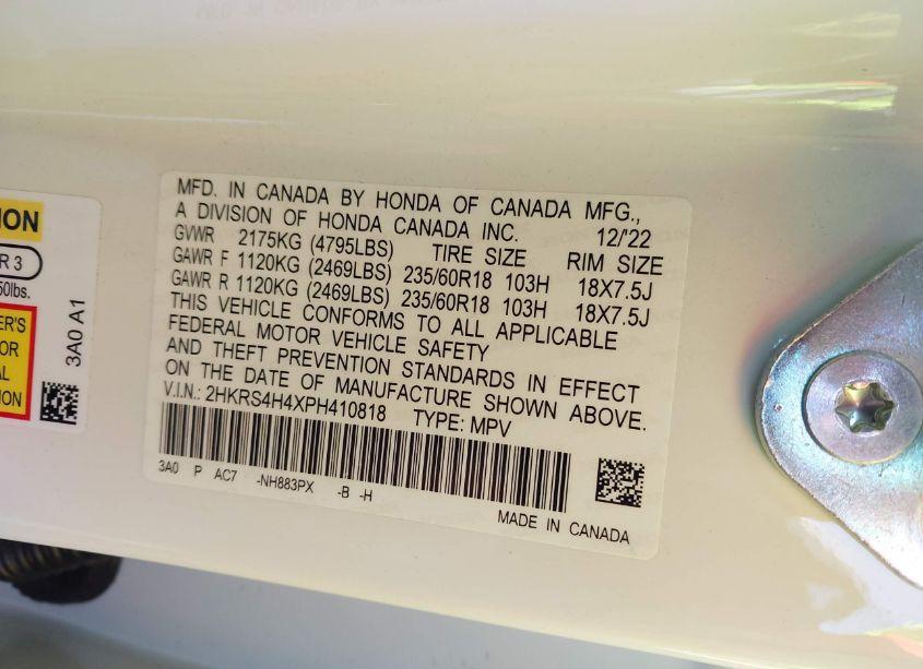 Photo 9 of 2023 Honda Cr-v EX AWD (VIN 2HKRS4H4XPH410818)