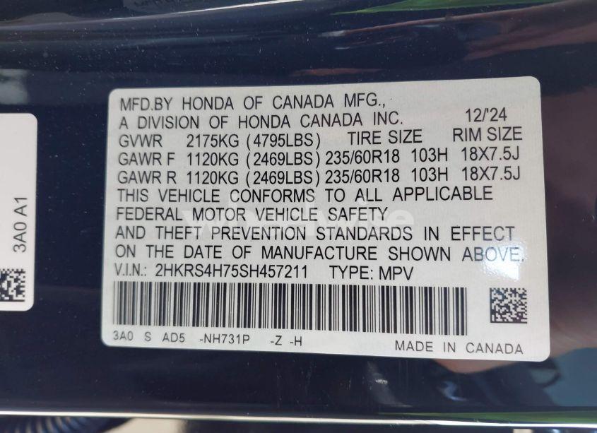 Photo 9 of 2025 Honda Cr-v EX-L AWD (VIN 2HKRS4H75SH457211)