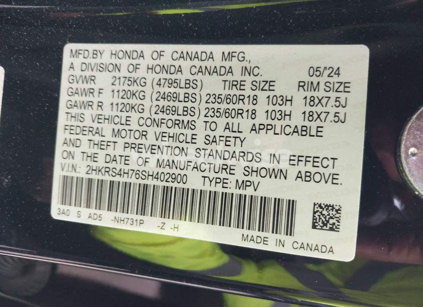 Photo 9 of 2025 Honda Cr-v EX-L AWD (VIN 2HKRS4H76SH402900)