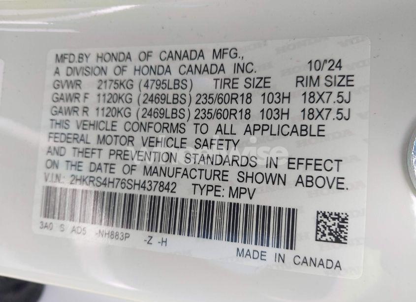 Photo 9 of 2025 Honda Cr-v EX-L AWD (VIN 2HKRS4H76SH437842)