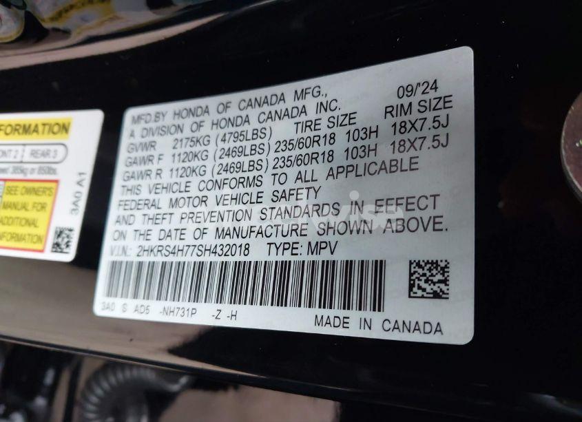 Photo 9 of 2025 Honda Cr-v EX-L AWD (VIN 2HKRS4H77SH432018)