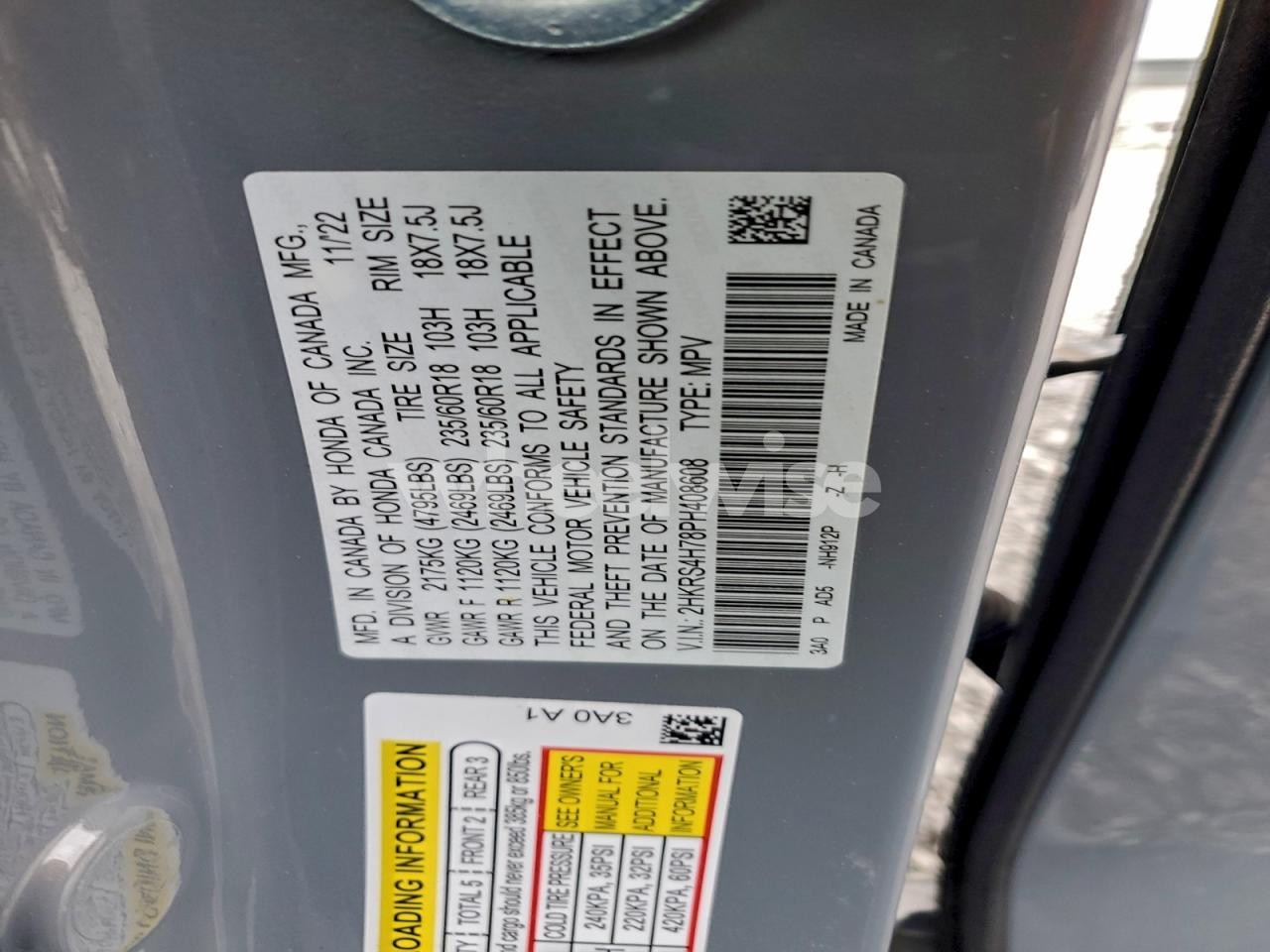 Photo 14 of 2023 HONDA CR-V EXL (VIN 2HKRS4H78PH408608)