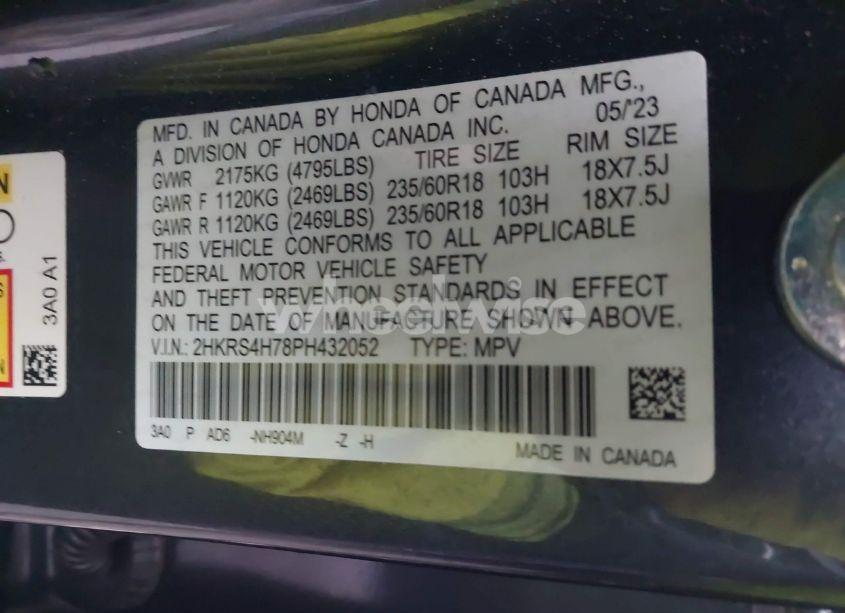 Photo 9 of 2023 Honda Cr-v EX-L AWD (VIN 2HKRS4H78PH432052)