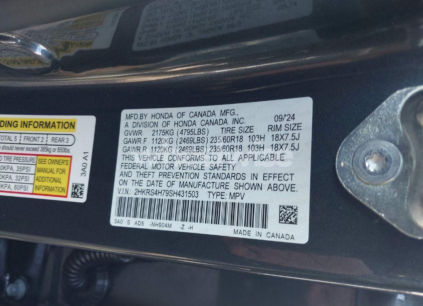 Photo 9 of 2025 Honda Cr-v EX-L AWD (VIN 2HKRS4H79SH431503)