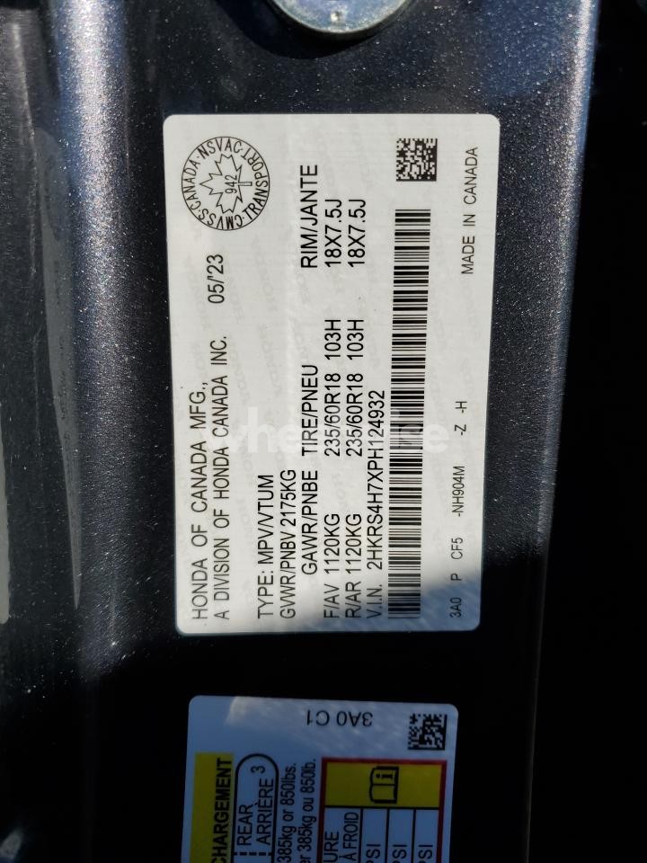 Photo 14 of 2023 HONDA CR-V EXL N/A (VIN 2HKRS4H7XPH124932)