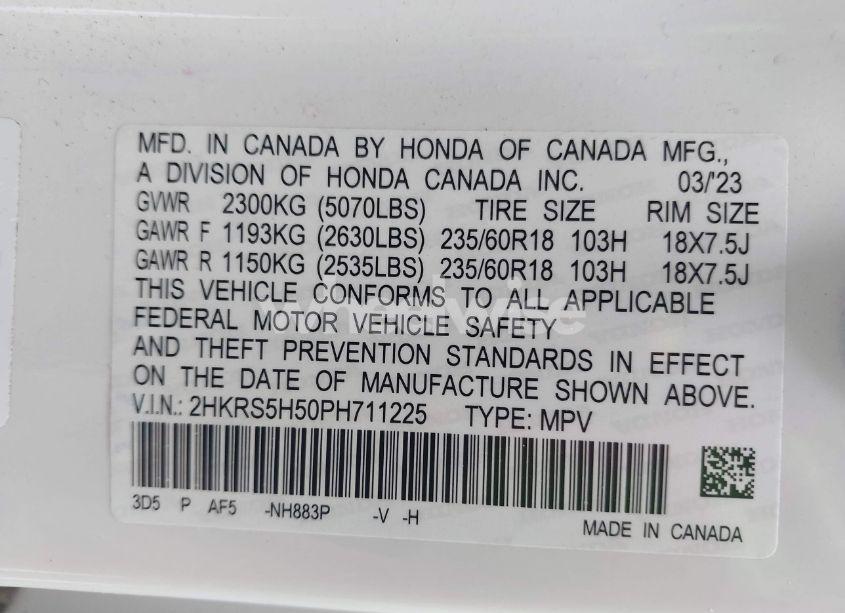 Photo 9 of 2023 Honda Cr-v HYBRID SPORT (VIN 2HKRS5H50PH711225)
