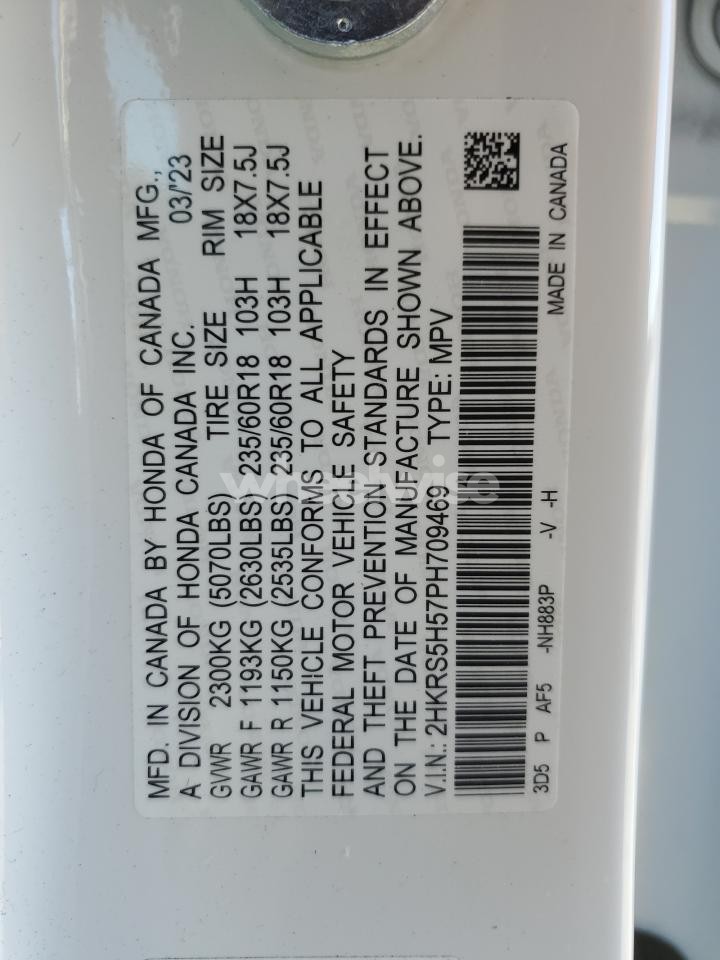 Photo 13 of 2023 HONDA CR-V SPORT (VIN 2HKRS5H57PH709469)