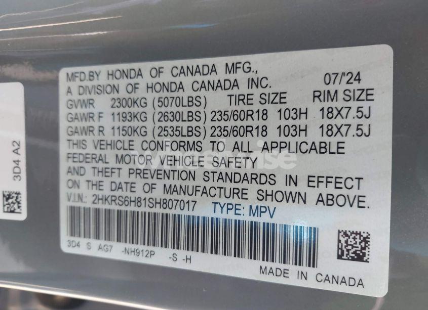 Photo 9 of 2025 Honda Cr-v HYBRID SPORT-L (VIN 2HKRS6H81SH807017)