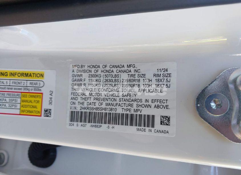 Photo 9 of 2025 Honda Cr-v HYBRID SPORT-L (VIN 2HKRS6H85SH813810)