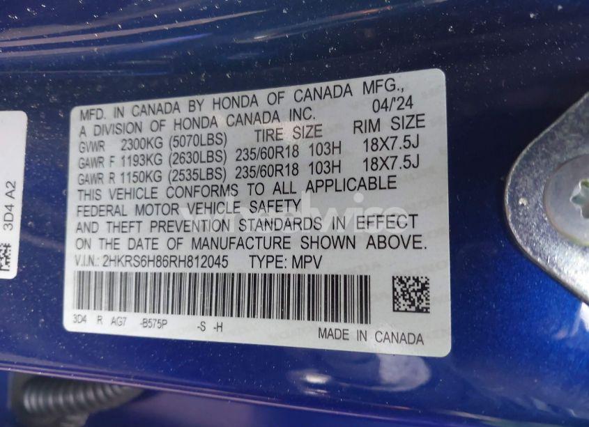 Photo 9 of 2024 Honda Cr-v HYBRID SPORT-L (VIN 2HKRS6H86RH812045)