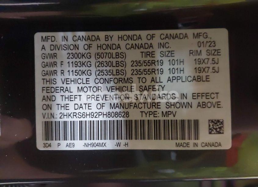 Photo 9 of 2023 Honda Cr-v HYBRID SPORT TOURING (VIN 2HKRS6H92PH808628)