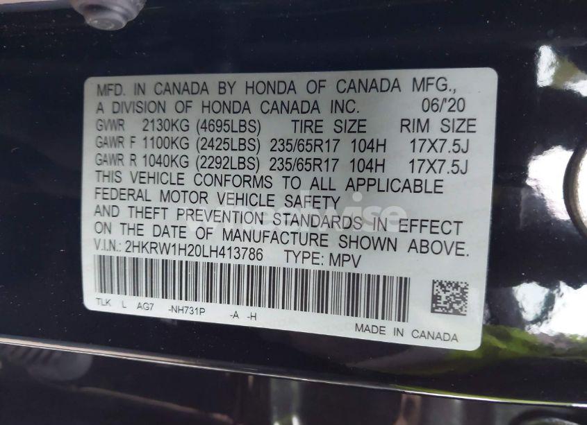 Photo 9 of 2020 Honda Cr-v 2WD LX (VIN 2HKRW1H20LH413786)