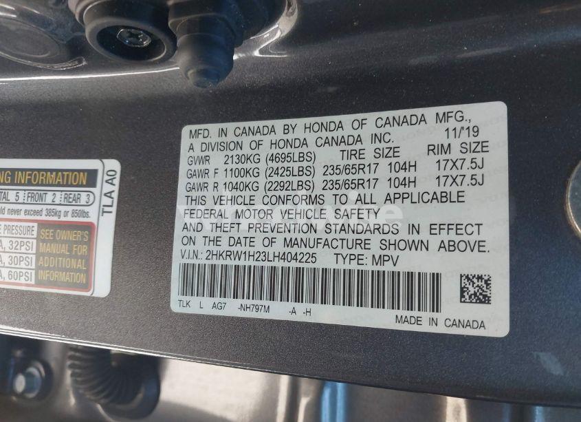 Photo 9 of 2020 Honda Cr-v 2WD LX (VIN 2HKRW1H23LH404225)