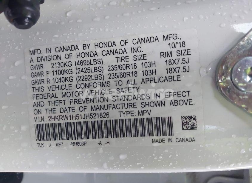 Photo 9 of 2018 Honda Cr-v EX (VIN 2HKRW1H51JH521826)