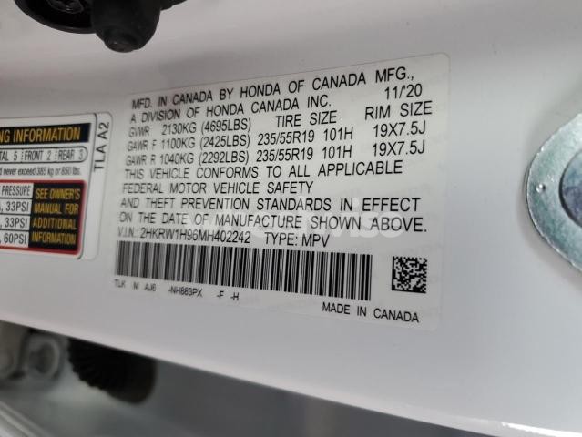 Photo 3 of 2021 HONDA CR-V TOURING (VIN 2HKRW1H96MH402242)