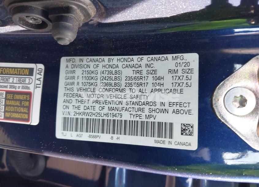 Photo 9 of 2020 Honda Cr-v AWD LX (VIN 2HKRW2H25LH619479)