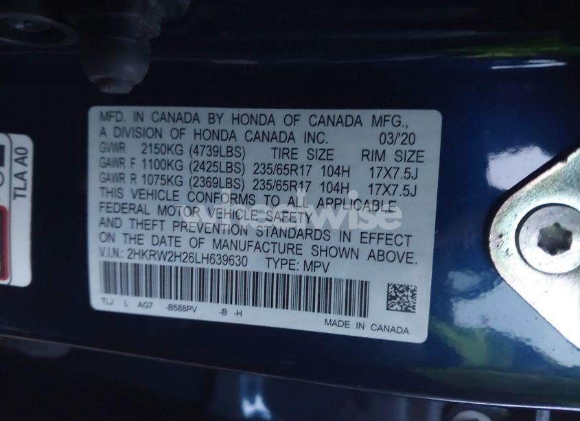 Photo 9 of 2020 Honda Cr-v AWD LX (VIN 2HKRW2H26LH639630)