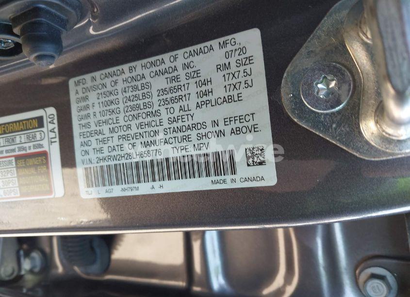 Photo 9 of 2020 Honda Cr-v AWD LX (VIN 2HKRW2H28LH658776)